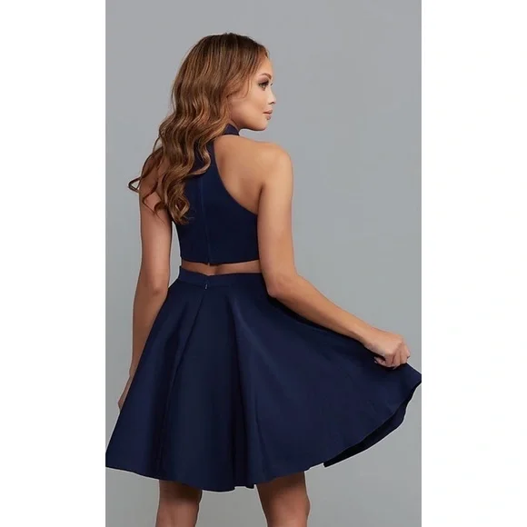 NWT SHERRI HILL Blue Halter Dress - Picture 14 of 14